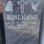 Upright Bahama Blue Granite Monument