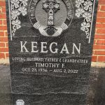 Upright America Black Mist Granite Monument with an Irish Design