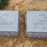 Flush Marker Barre Grey Granite Monument with a Simple Border